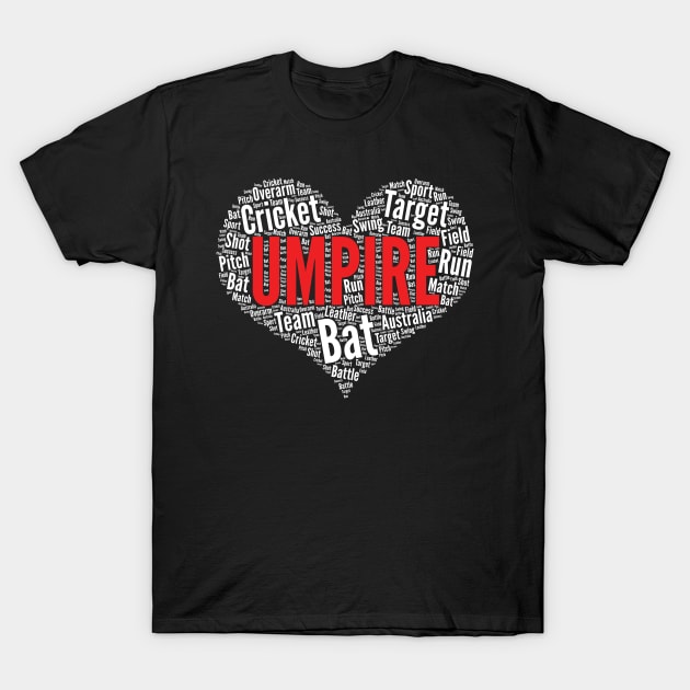 Umpire Heart Shape Word Cloud Design print T-Shirt by theodoros20